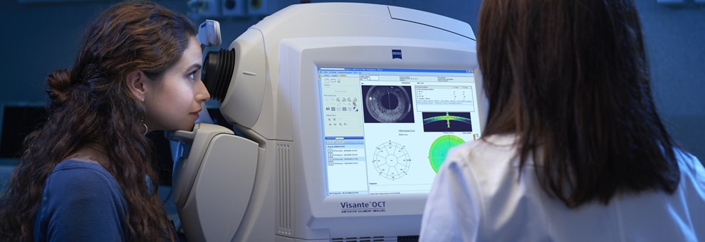 Test of the anterior chamber of the eye (OCT Visante) 1 Esame camera anteriore