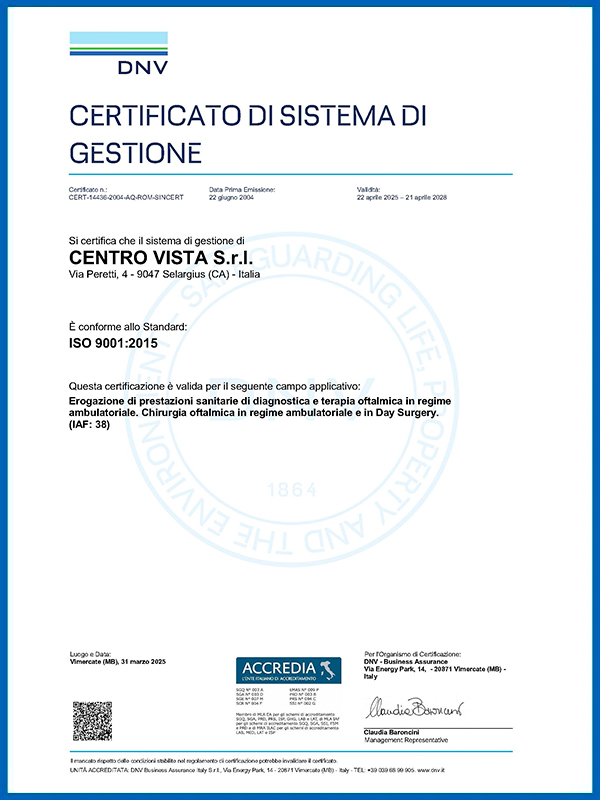 20251017 certificazione dnv iso 9001 centro vista